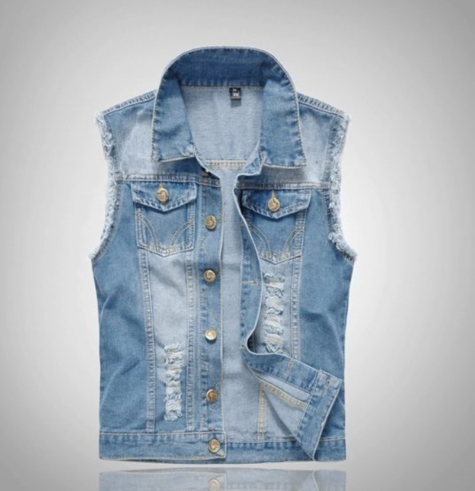 Hugo - Stijlvol denim gilet heren