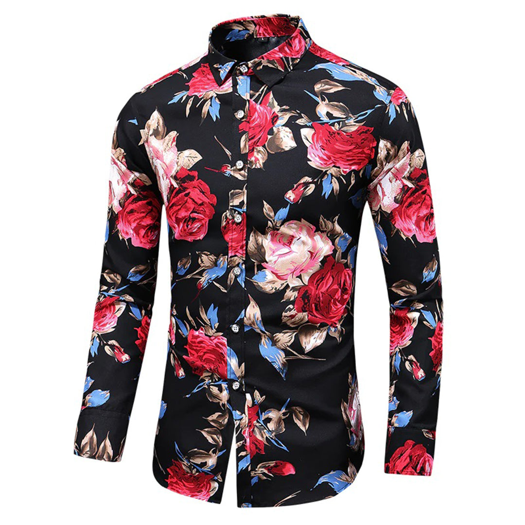 Wesley - Bloemenblouse met lange mouwen heren