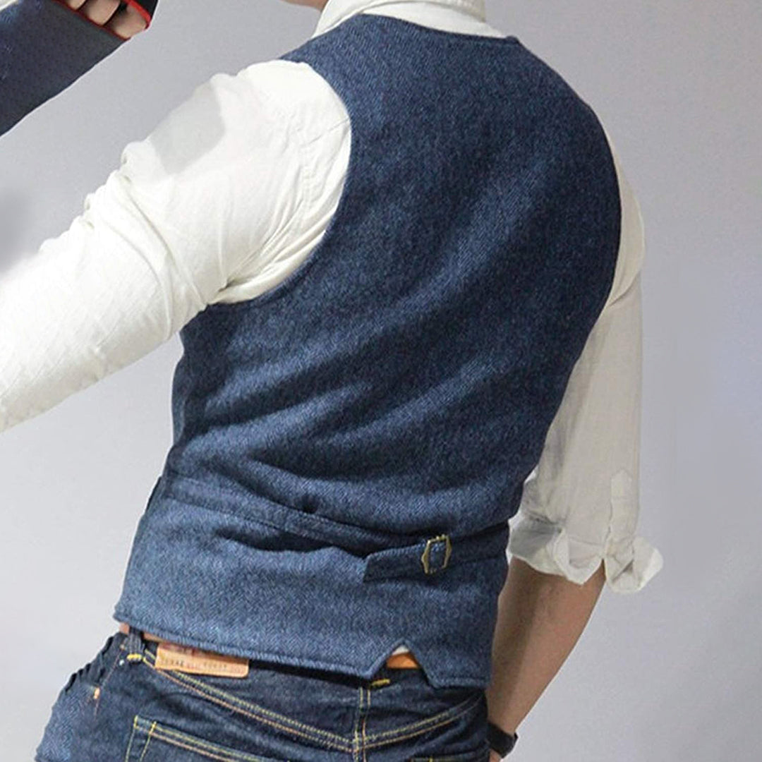 Oliver | Winter gilet voor heren van wolmix met klassieke uitstraling