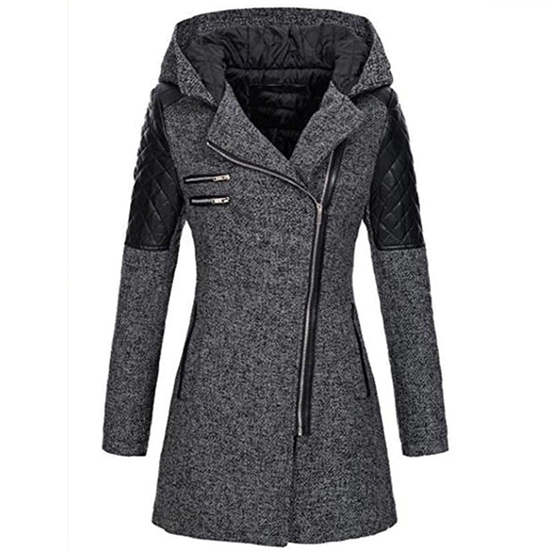 Emma | Lange dames winterjas met capuchon en details