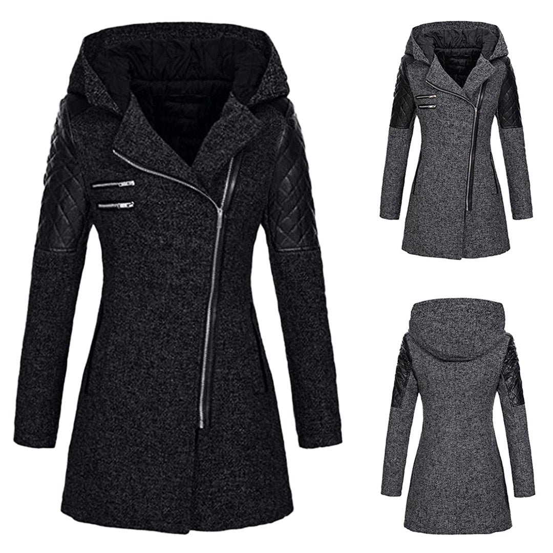 Emma | Lange dames winterjas met capuchon en details