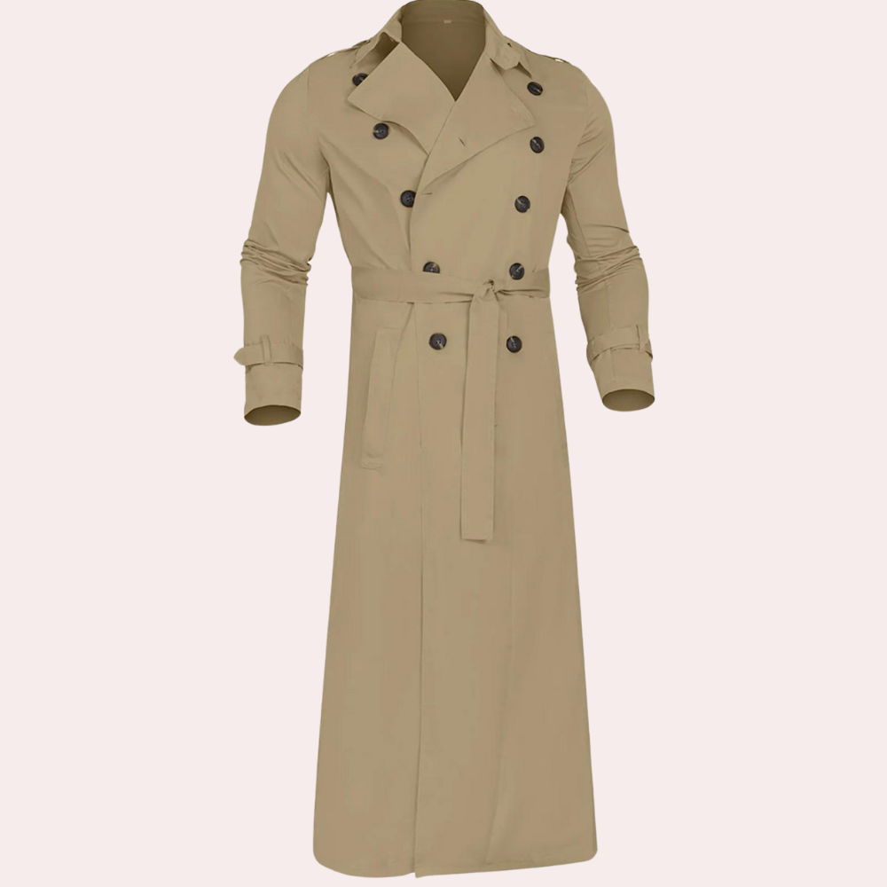 Thierry | Lange herfst trenchcoat voor heren