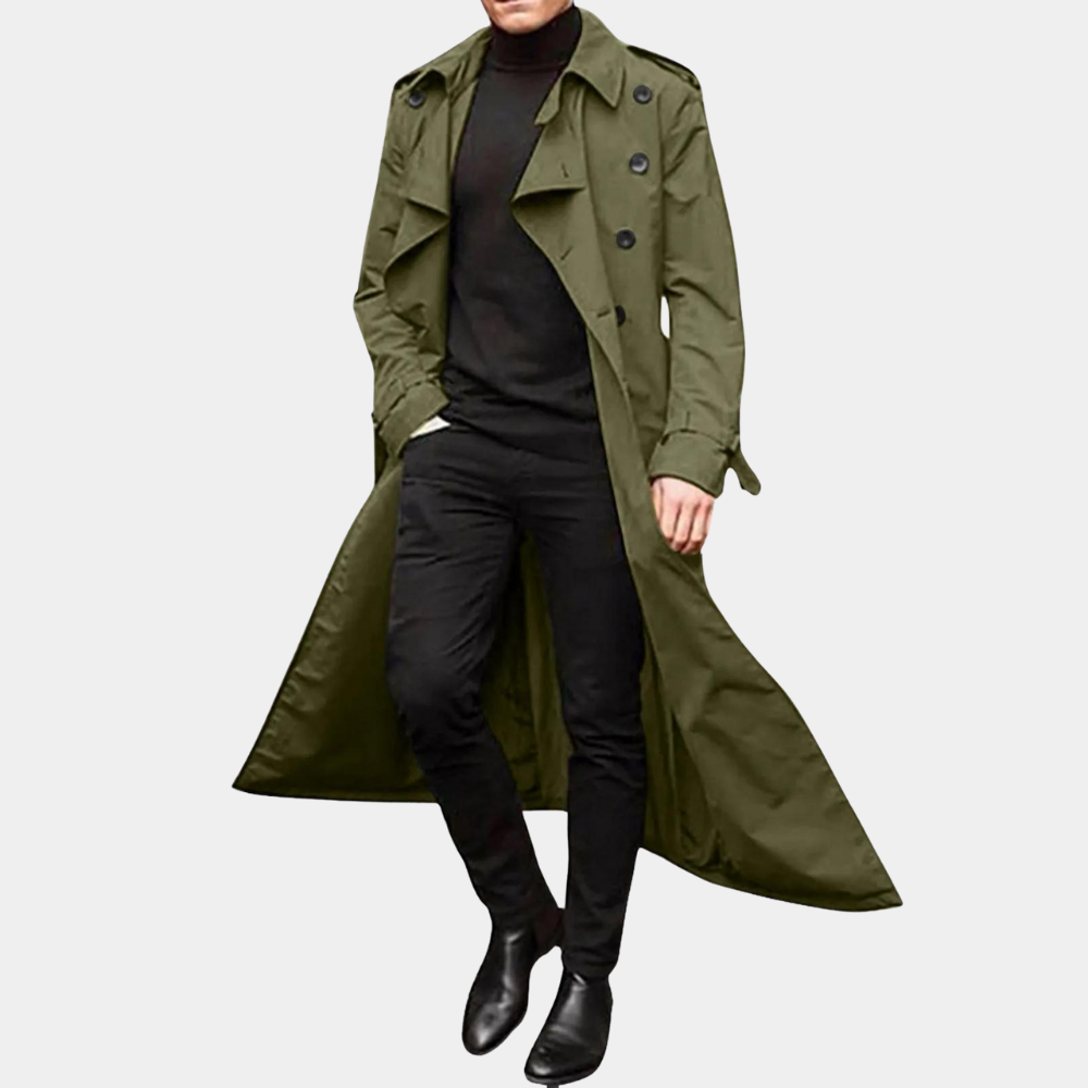 Thierry | Lange herfst trenchcoat voor heren