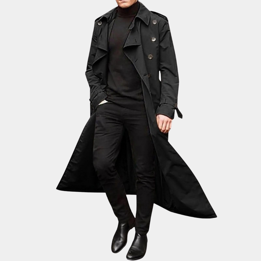 Thierry | Lange herfst trenchcoat voor heren