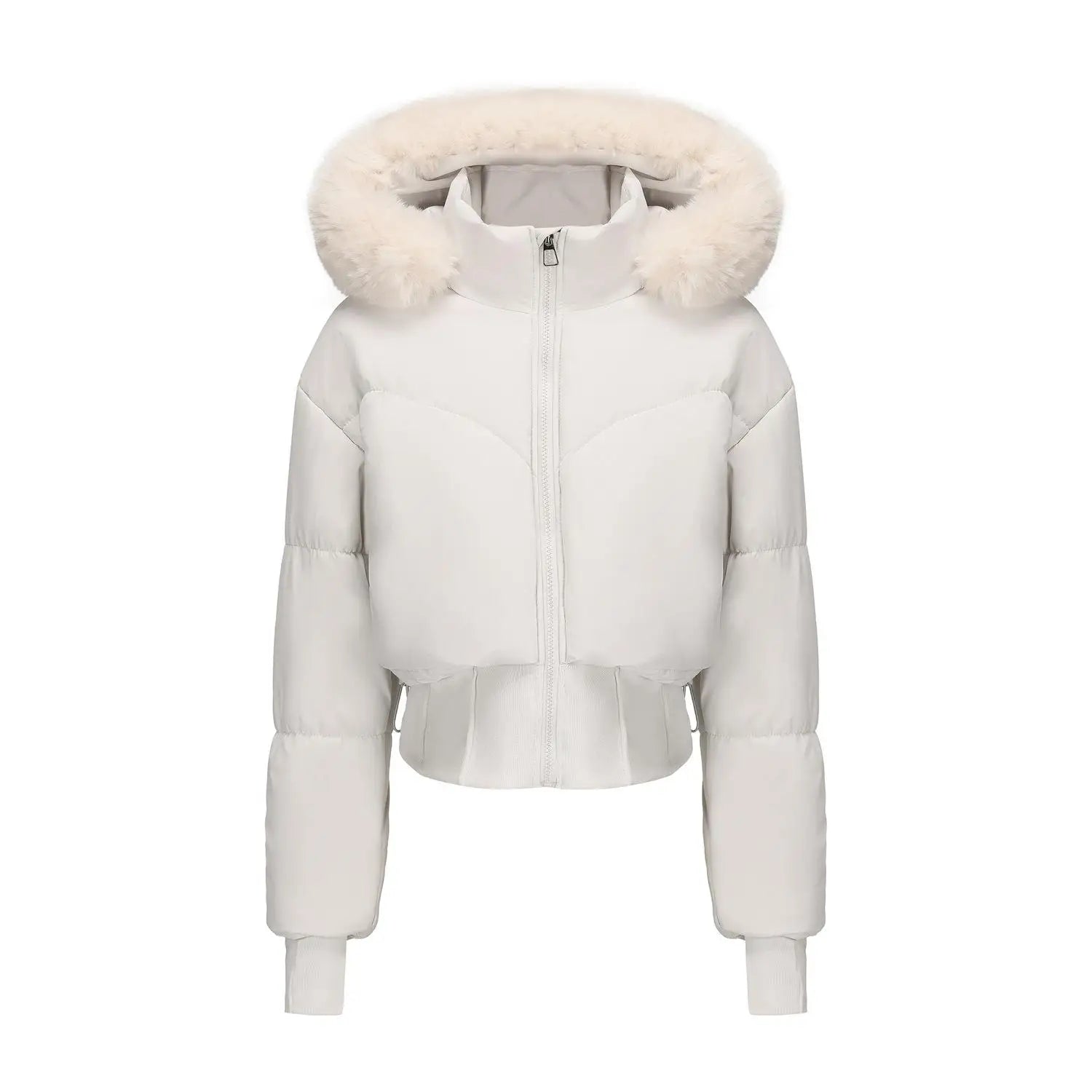 Sarah | Korte winterjas met capuchon en bontkraag voor dames