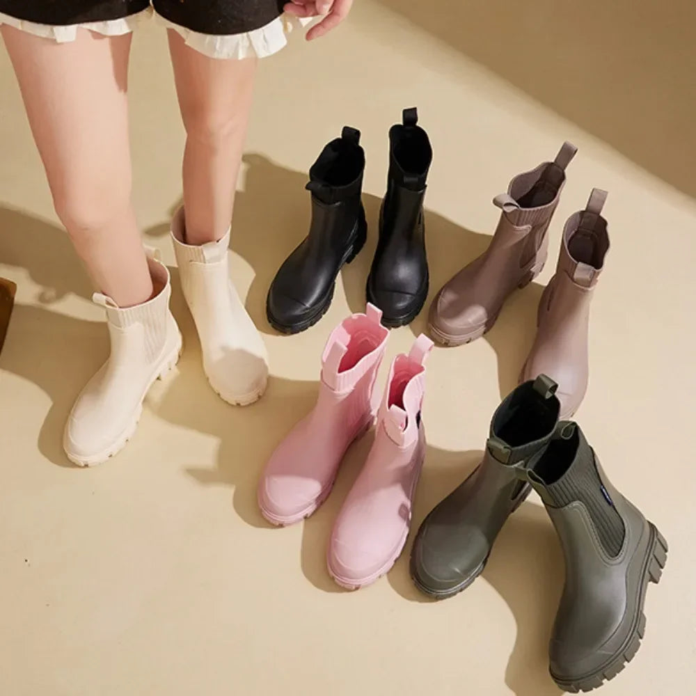 Lotte | Regenlaarzen met elastische bovenkant voor dames