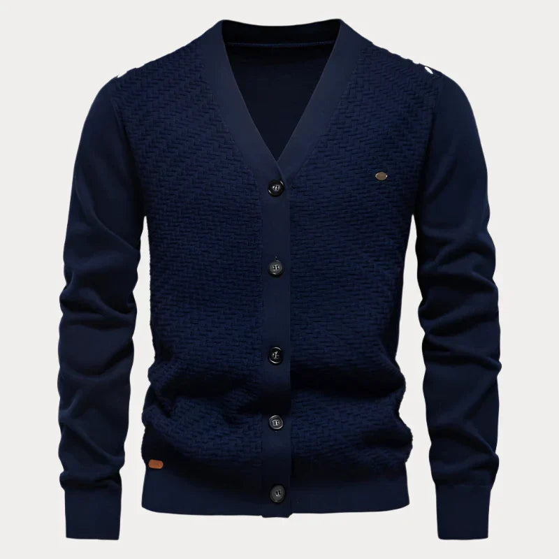Hugo | Winter cardigan voor heren met V-hals en knoopsluiting
