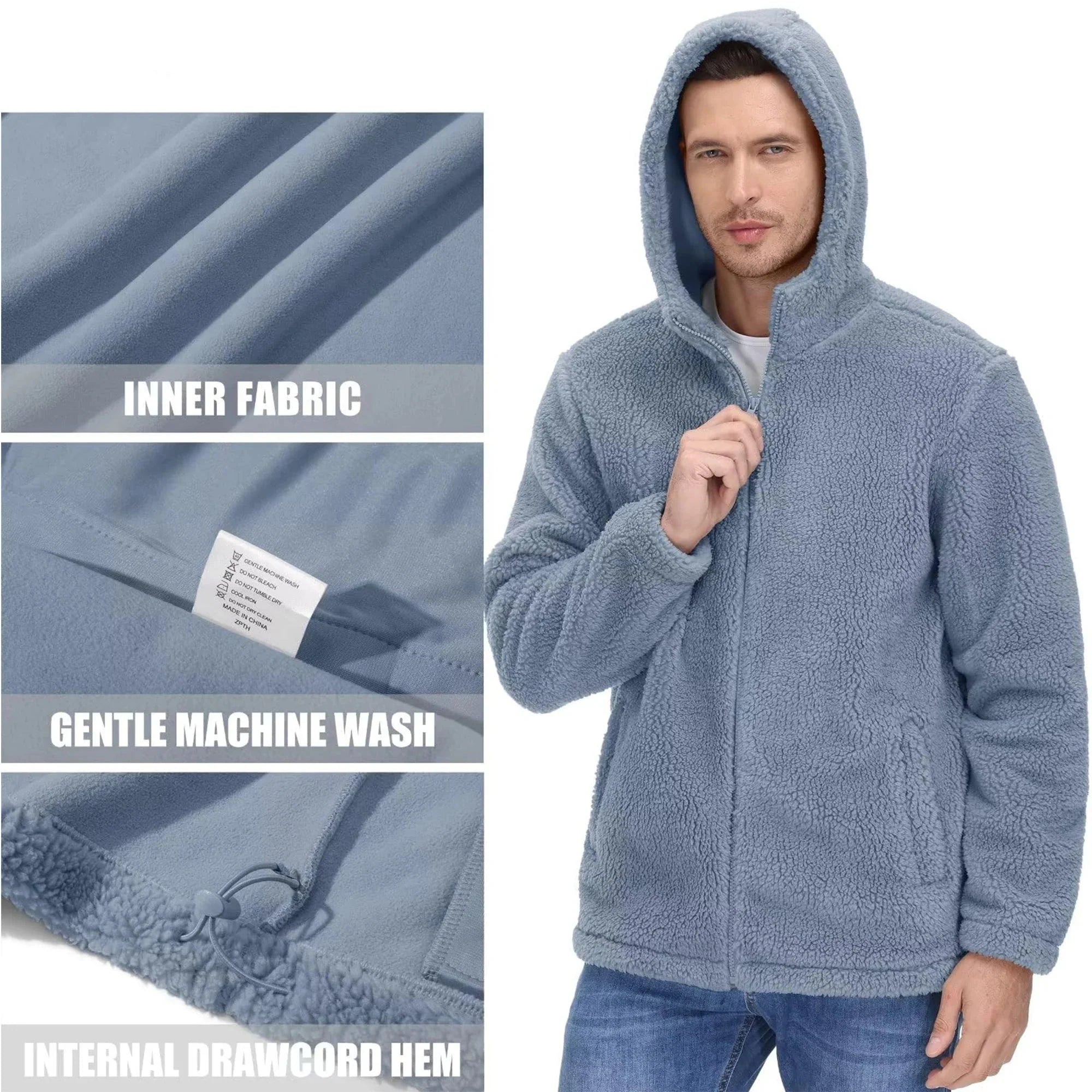 Bram | Sherpa fleece hoodie voor heren