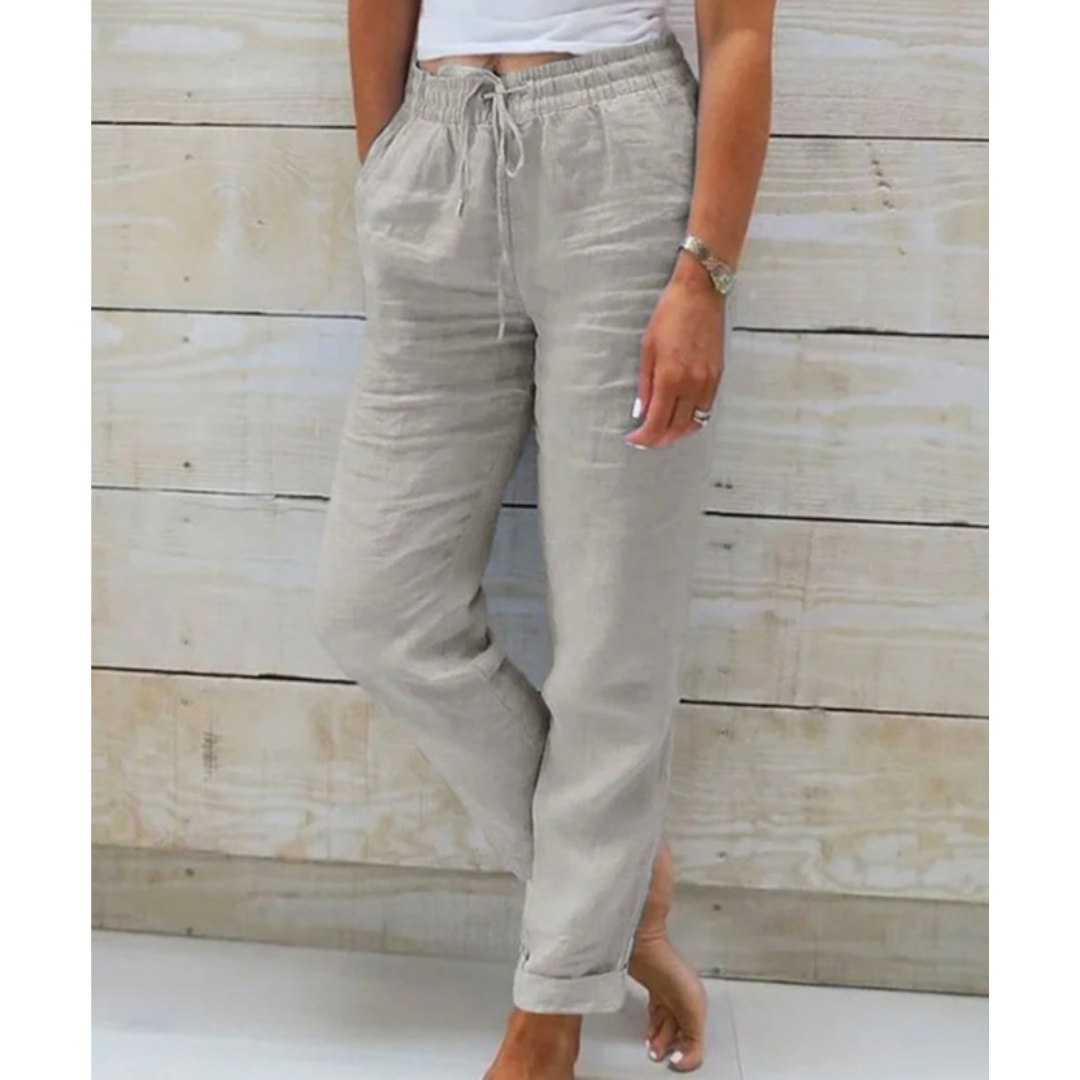 Bente - Casual cropped leisure broek met trekkoord dames