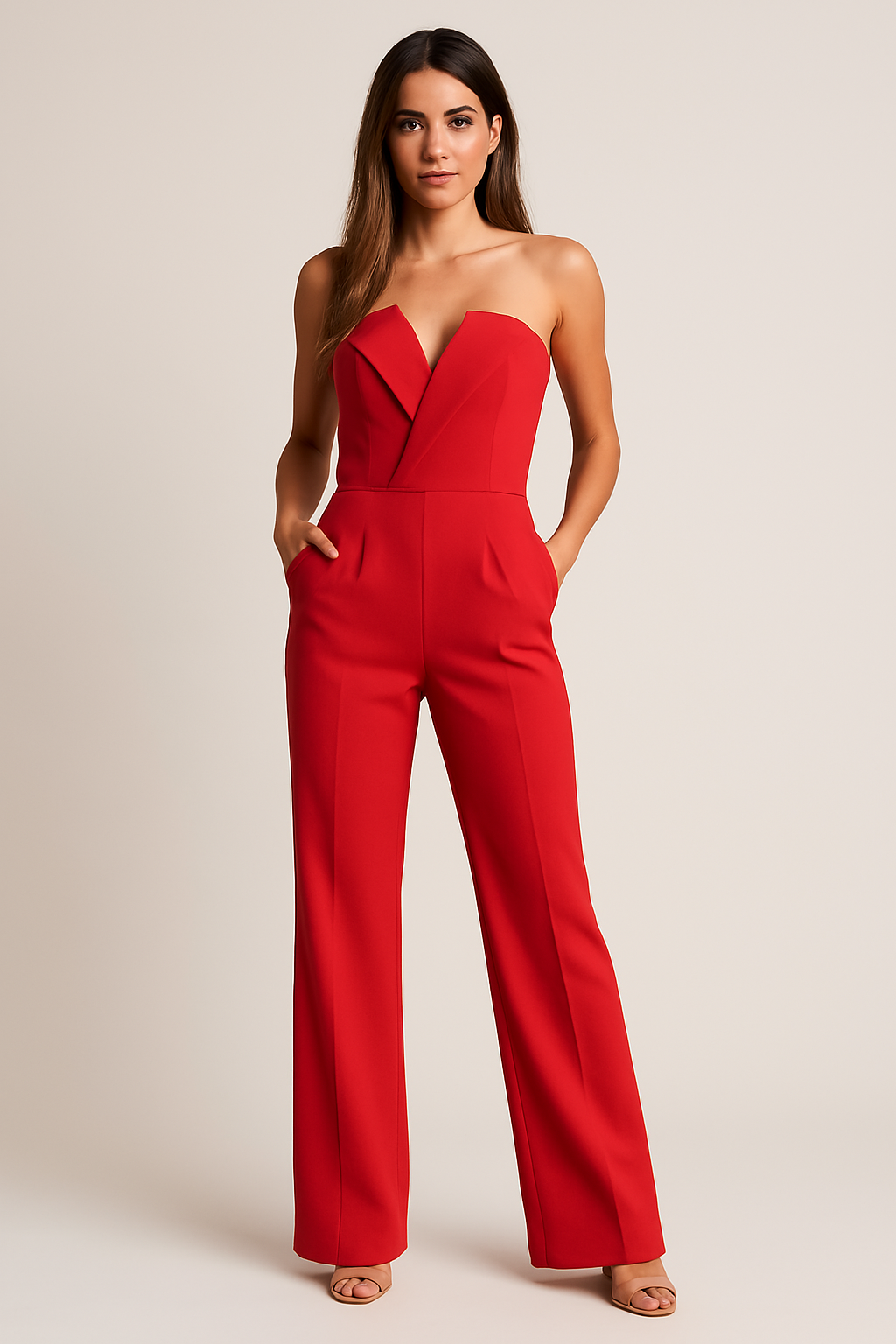 Mila - Mouwloze jumpsuit met V-hals dames