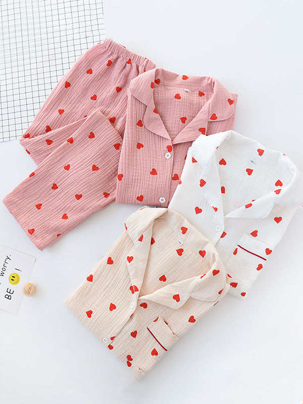 Aline - Katoenen Pyjama Set Met Lange Mouwen Luxe Ontwerp