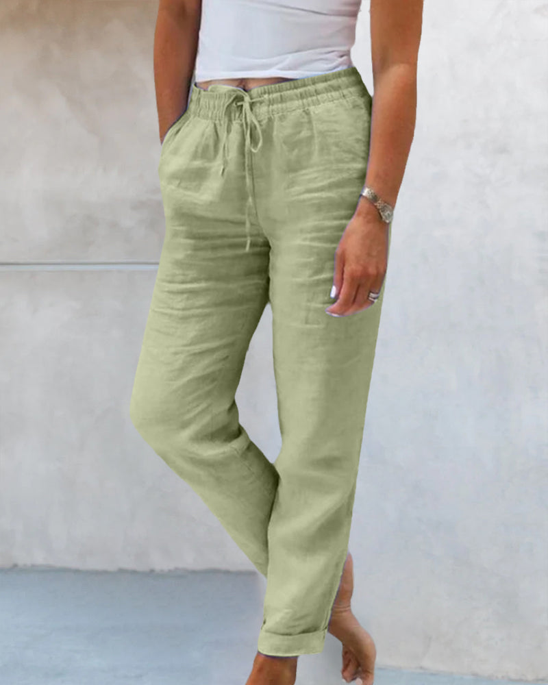 Bente - Casual cropped leisure broek met trekkoord dames