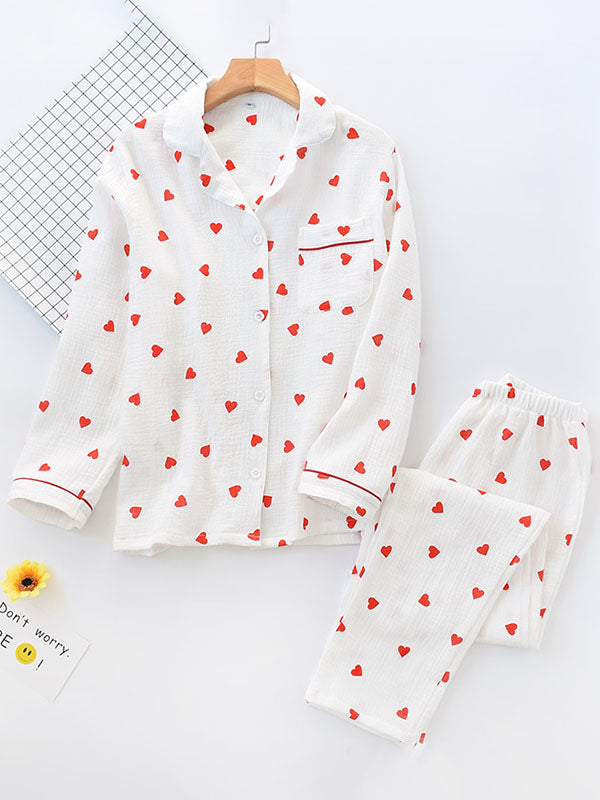 Aline - Katoenen Pyjama Set Met Lange Mouwen Luxe Ontwerp