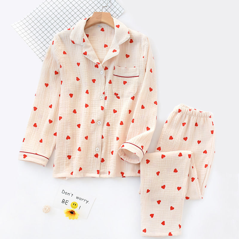 Aline - Katoenen Pyjama Set Met Lange Mouwen Luxe Ontwerp