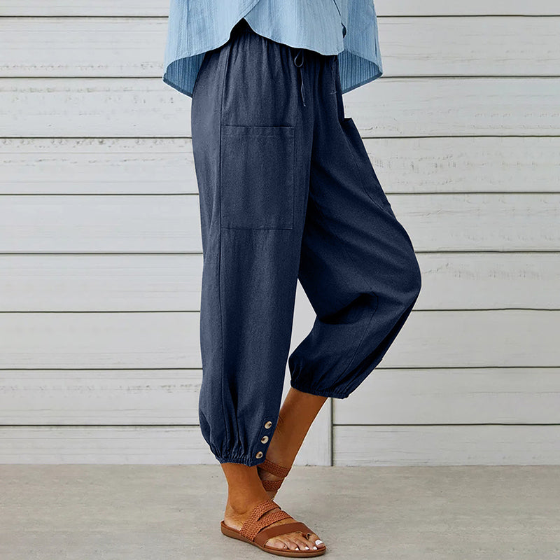 Dames broek met elastische taille – Comfort, stijl en functionaliteit in één ontwerp