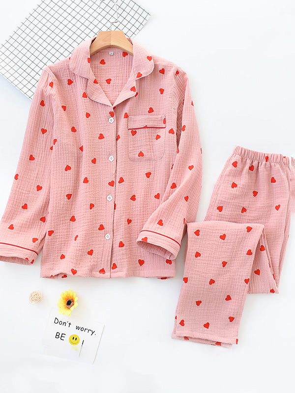 Aline - Katoenen Pyjama Set Met Lange Mouwen Luxe Ontwerp