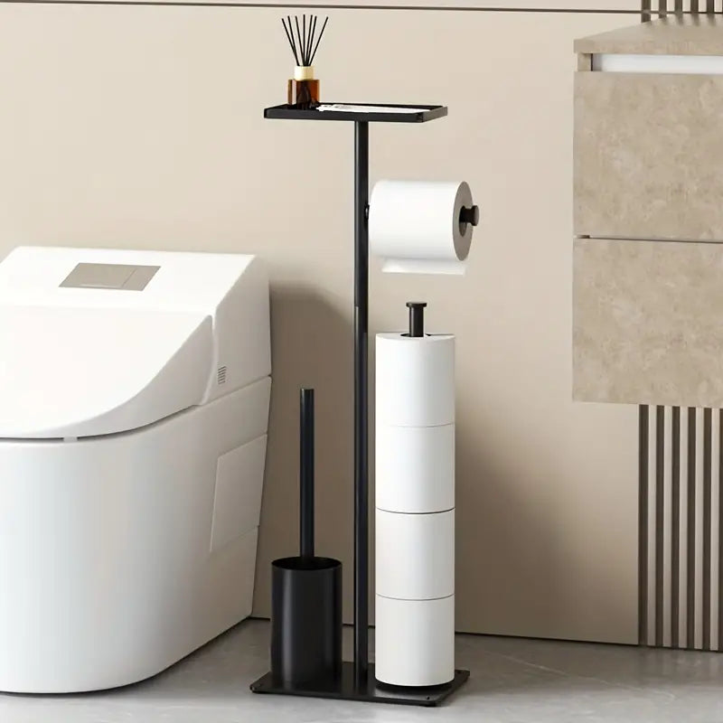 Toiletrolhouder SpaceSaver - Inclusief Borstel, Ruimtebesparend Ontwerp
