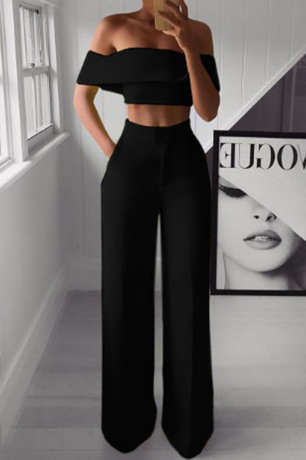 Luna - Off-shoulder tweedelige set zonder mouwen