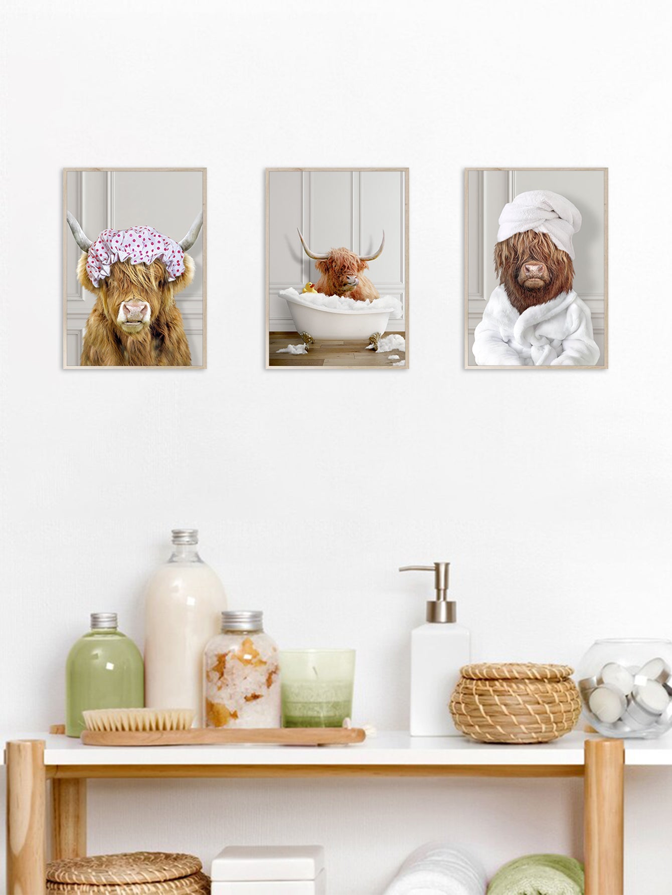 5-Delige Dieren Badkamer Set - Minimalistische Koeienprints