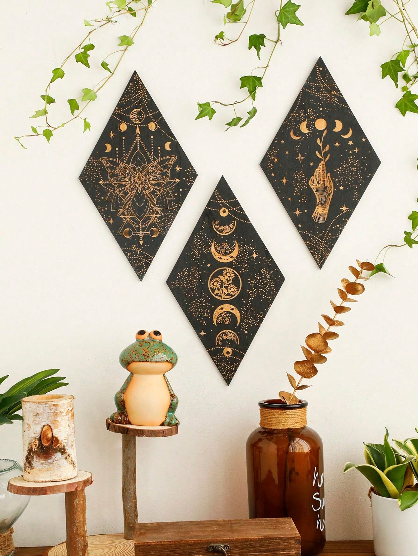 Mystieke Maanfasen Wanddecor - Boho Chic Sfeer voor je Interieur