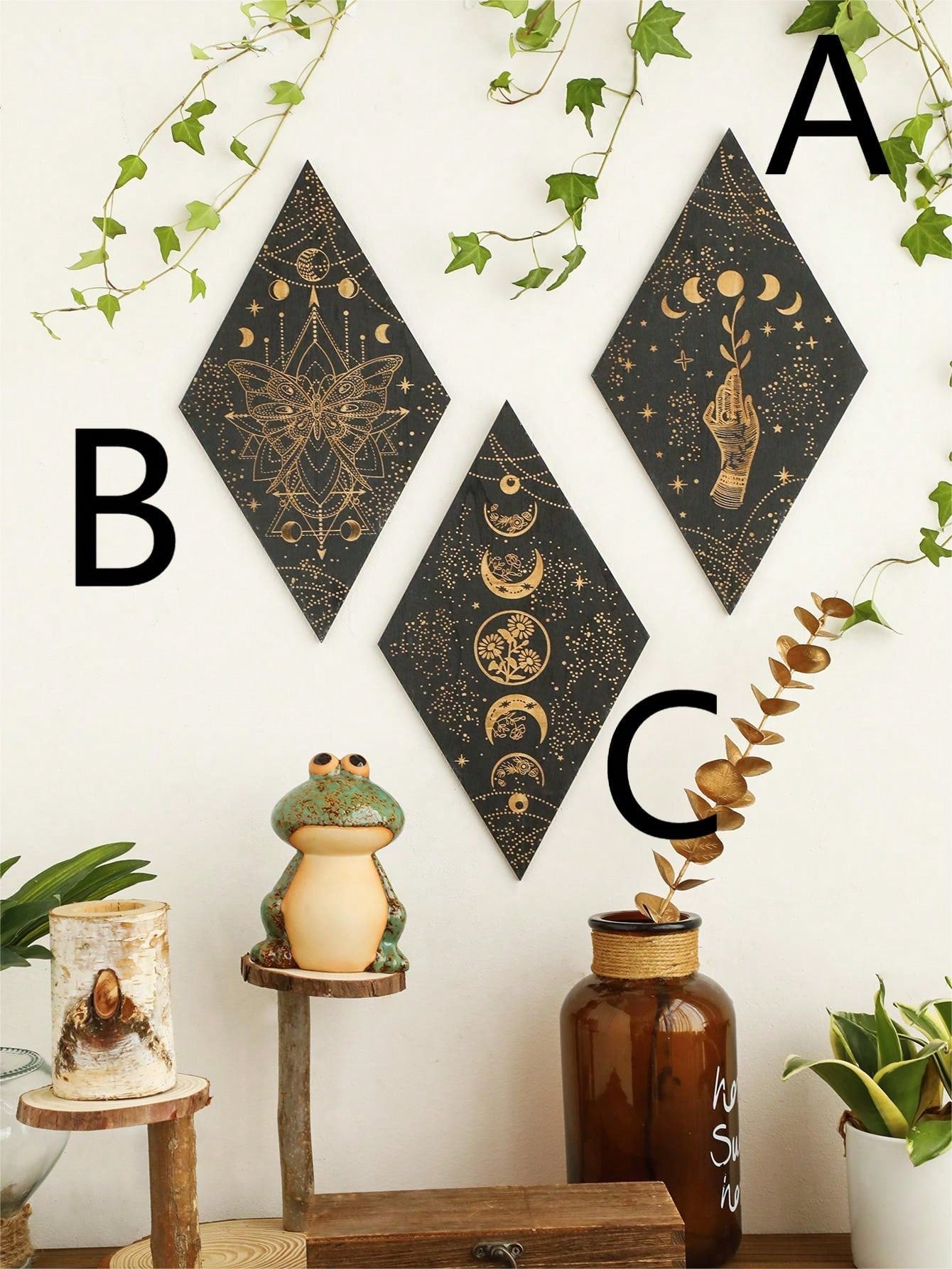 Mystieke Maanfasen Wanddecor - Boho Chic Sfeer voor je Interieur