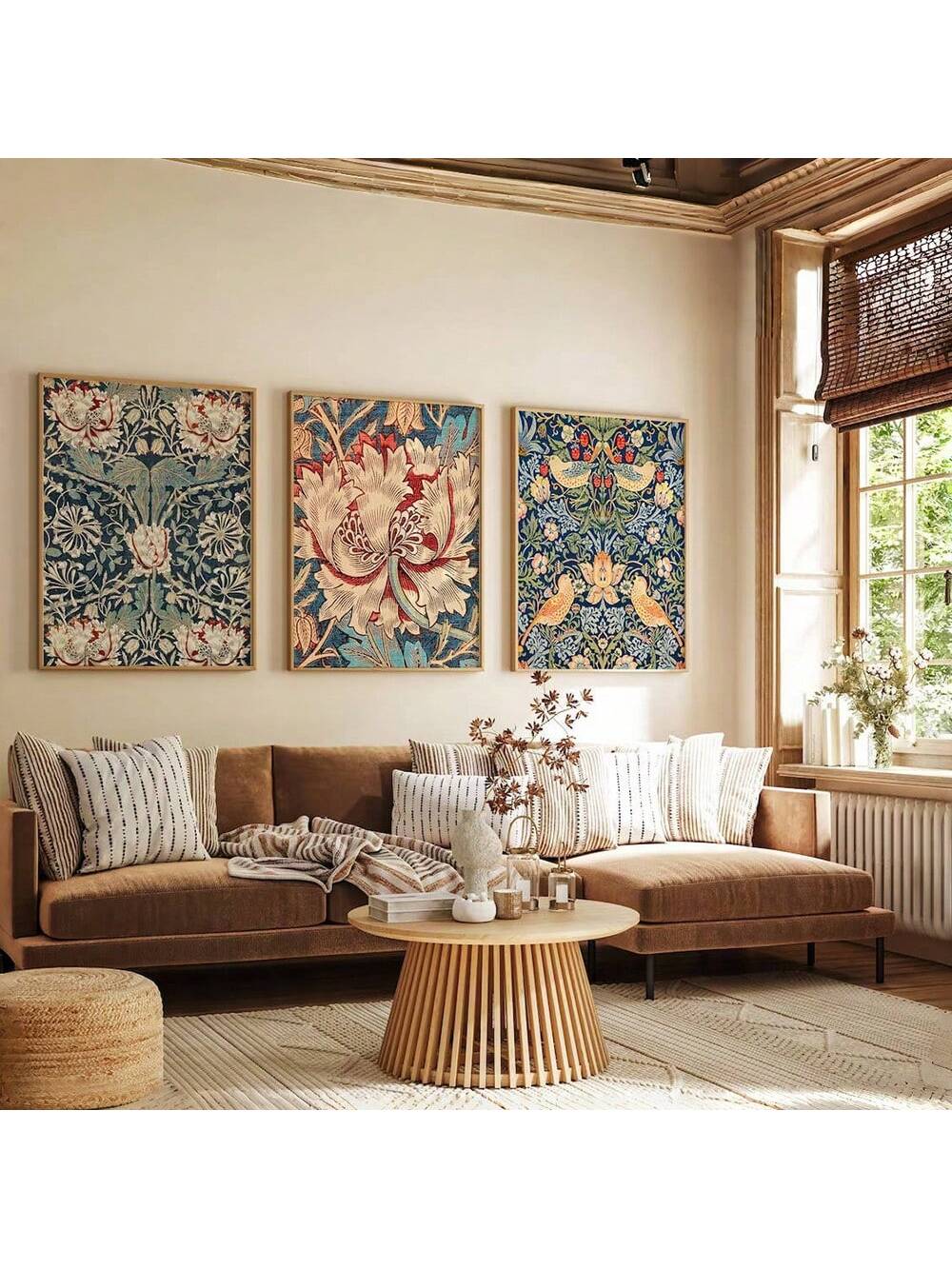 William Morris Abstracte Plant Poster Set (3 stuks) - Bloemrijke Canvasdecor