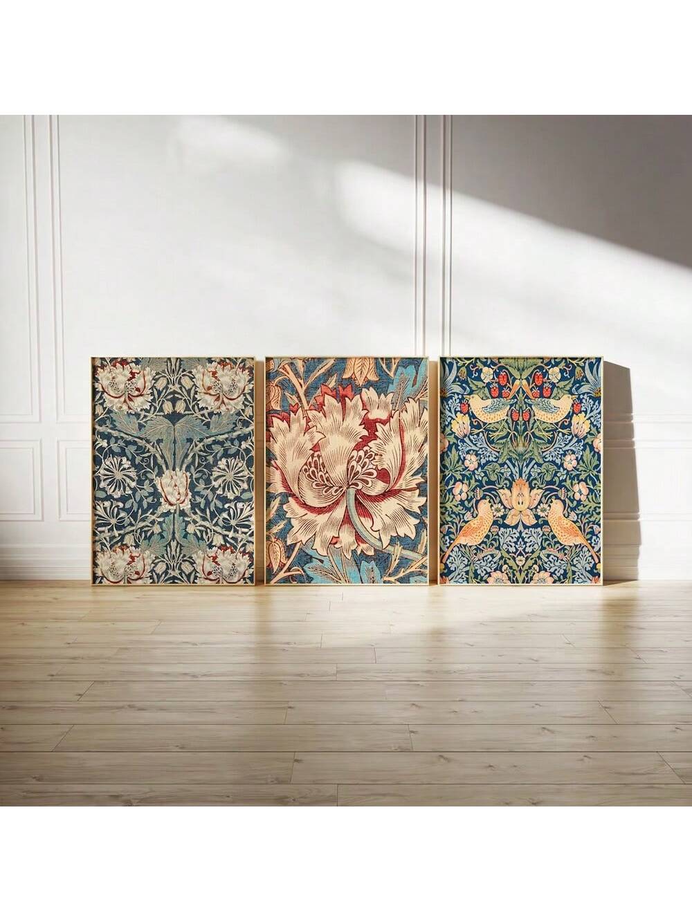 William Morris Abstracte Plant Poster Set (3 stuks) - Bloemrijke Canvasdecor