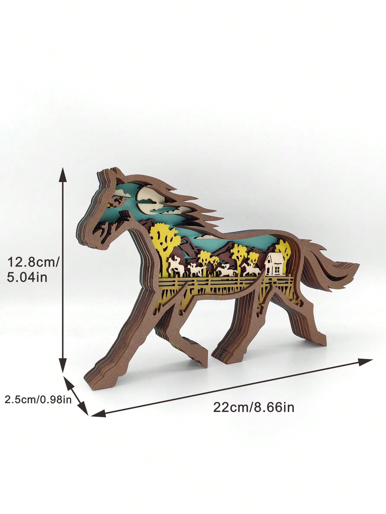 Creatieve Houten Paard Houtsnede Figurine - Decoratie voor Huis & Kantoor