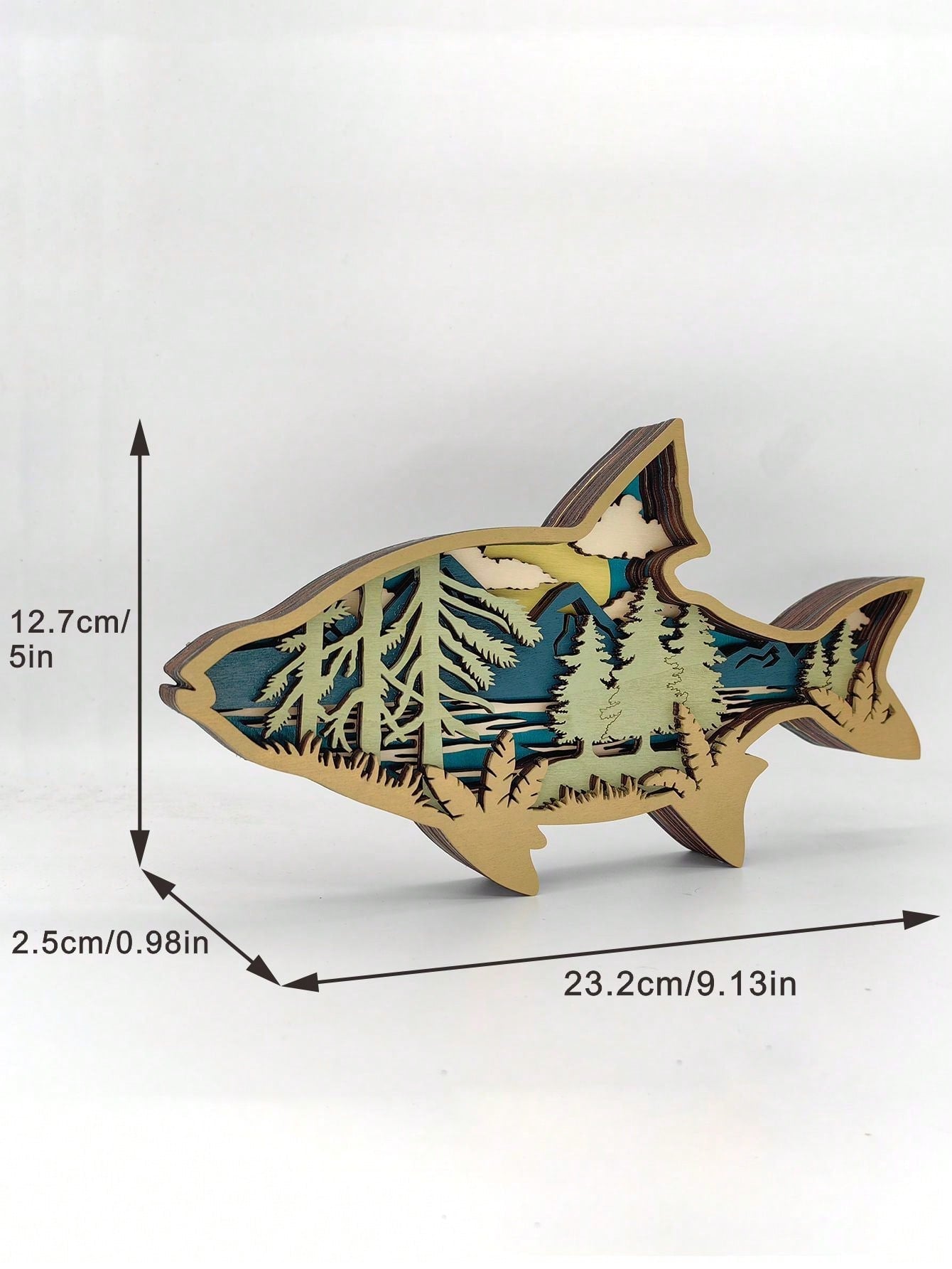 Handgemaakte Houten Oceaan Visdecoratie - Rode Snapper Ornament