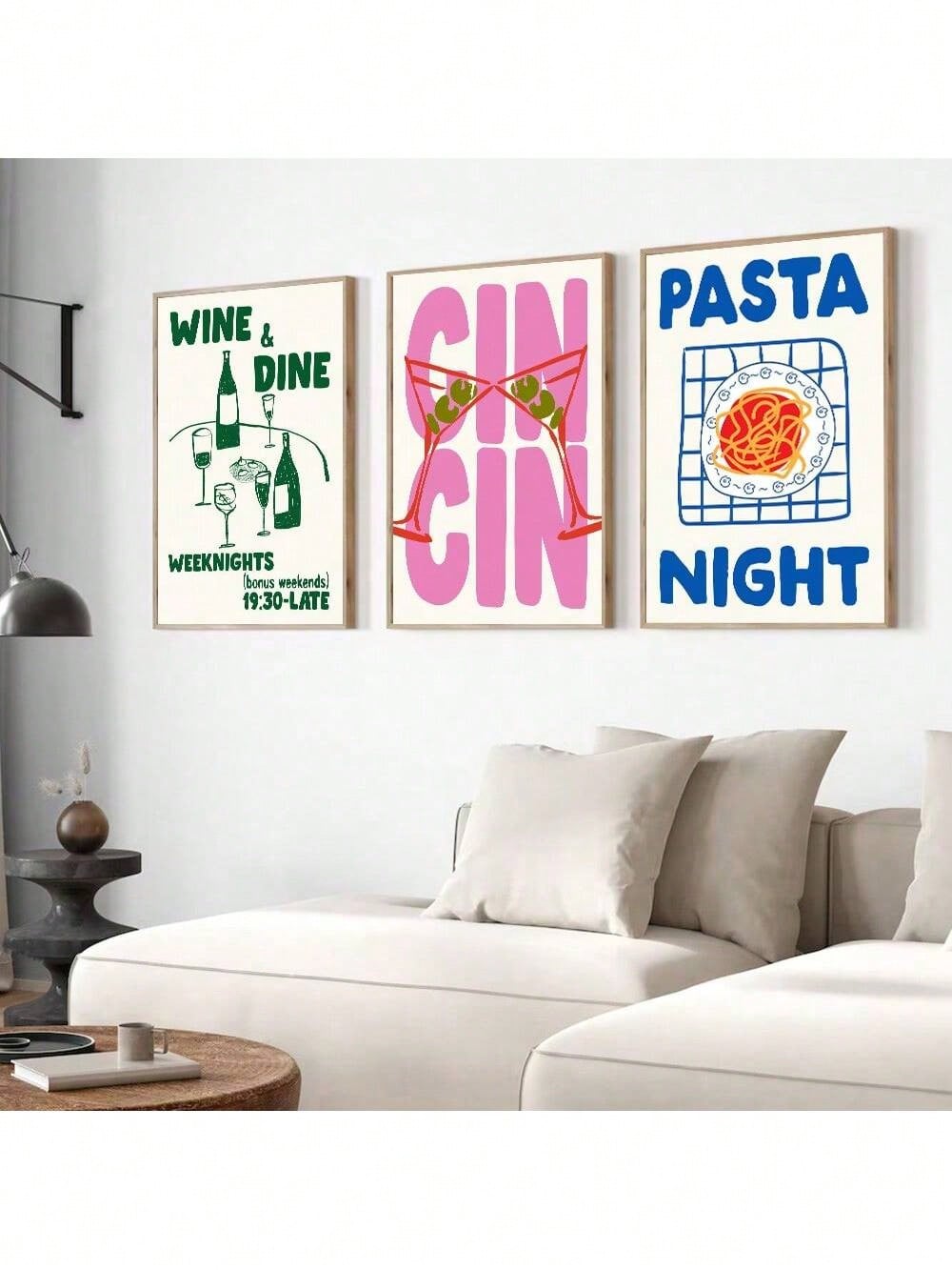 Chique Keuken Poster Set - Cin Cin, Cheers & Culinaire Kunst