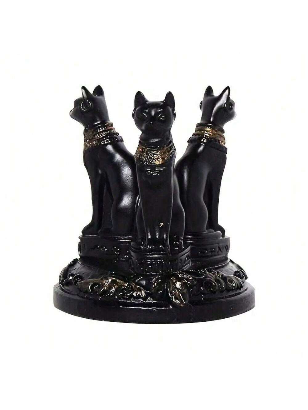 Elegante Bastet Kat met Kristallen Bol - Betoverend Harsbeeldje voor Huis & Tuin