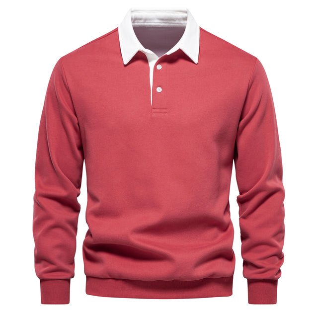 Lars | Elegant ademend herfstvoor heren van premium katoenmix met klassieke polokraag