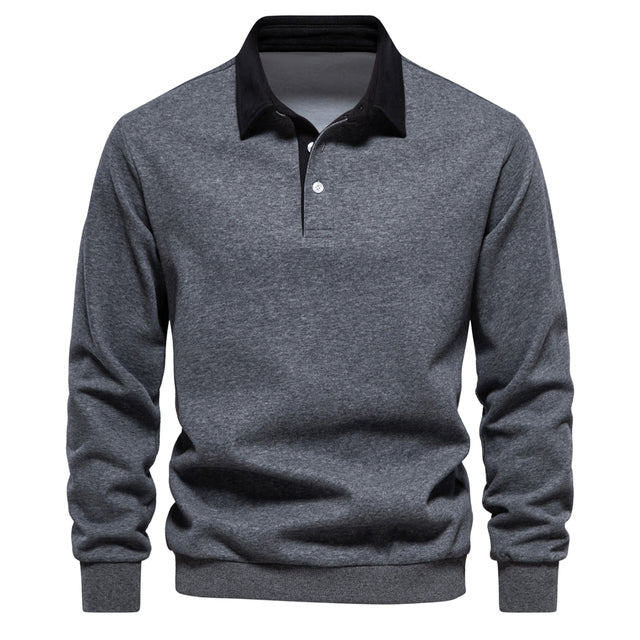 Lars | Elegant ademend herfstvoor heren van premium katoenmix met klassieke polokraag