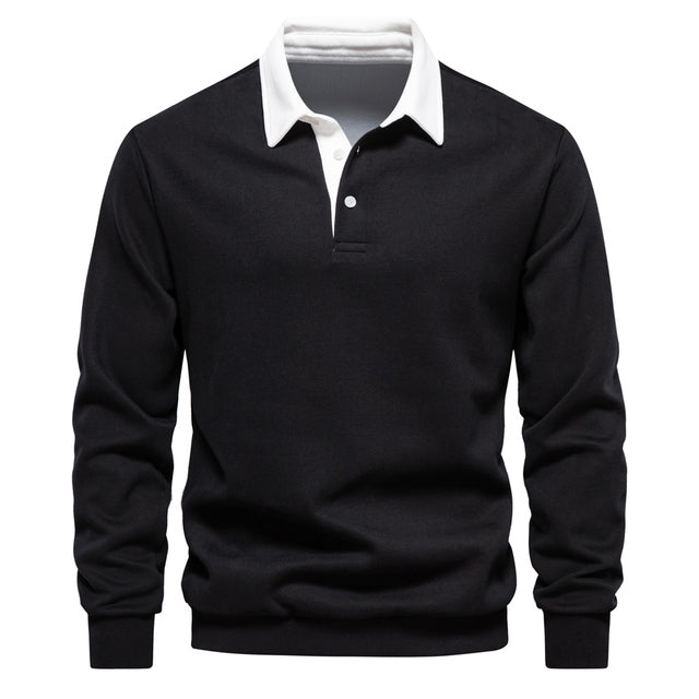 Lars | Elegant ademend herfstvoor heren van premium katoenmix met klassieke polokraag