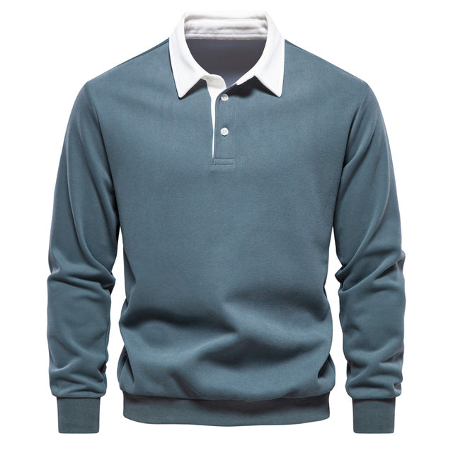 Lars | Elegant ademend herfstvoor heren van premium katoenmix met klassieke polokraag