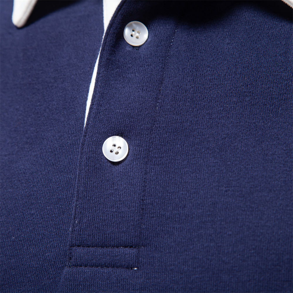 Lars | Elegant ademend herfstvoor heren van premium katoenmix met klassieke polokraag
