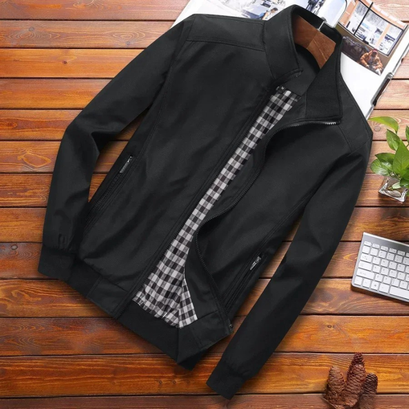 Renzo | Lichtgewicht winddichte polyester herfstjas voor heren met opstaande kraag