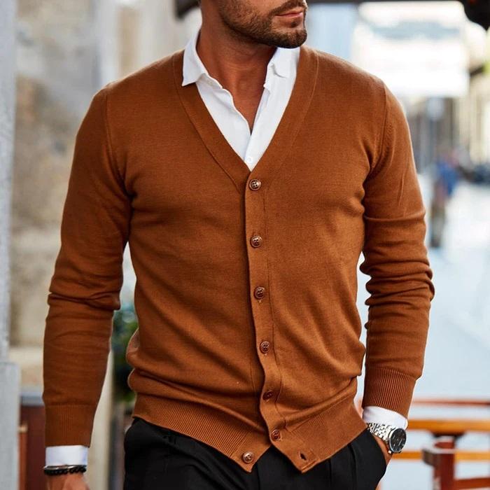 Thijs | Zachte ademende herfstcardigan voor heren van hoogwaardig katoen met casual elegante stijl