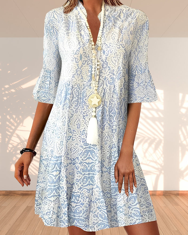 Boho Midi Jurk met Wijde Mouwen – Zomers, stijlvol en flatterend voor elke vrouw