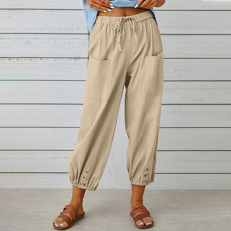 Dames broek met elastische taille – Comfort, stijl en functionaliteit in één ontwerp