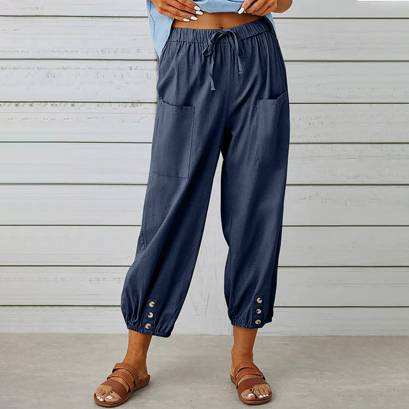 Dames broek met elastische taille – Comfort, stijl en functionaliteit in één ontwerp