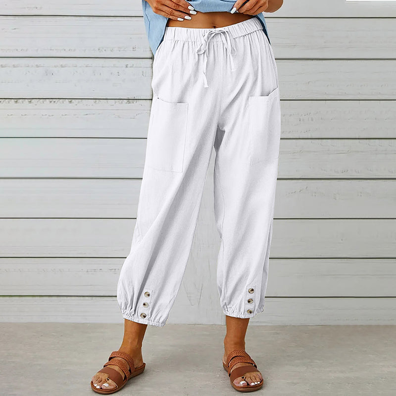 Dames broek met elastische taille – Comfort, stijl en functionaliteit in één ontwerp