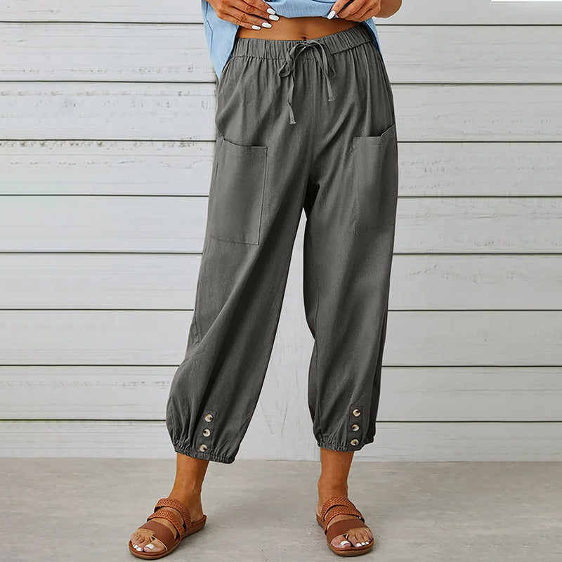 Dames broek met elastische taille – Comfort, stijl en functionaliteit in één ontwerp