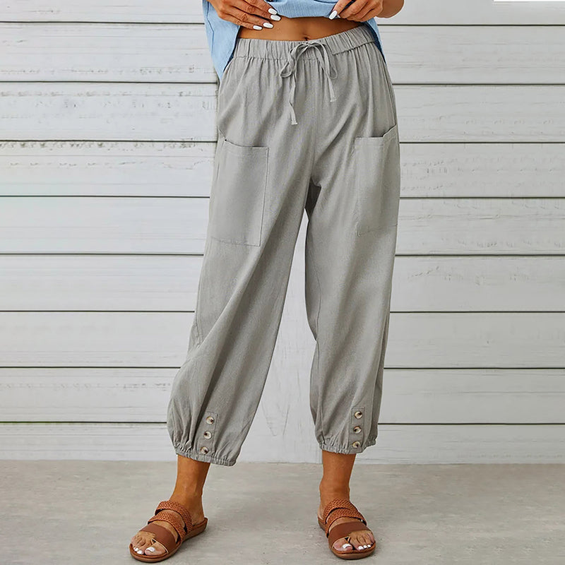 Dames broek met elastische taille – Comfort, stijl en functionaliteit in één ontwerp