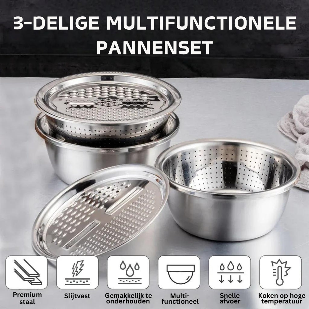 3-in-1 Roestvrijstalen Snijlade