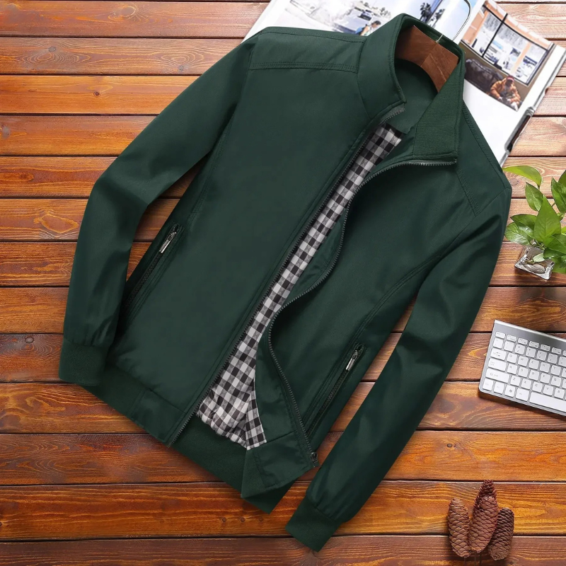 Renzo | Lichtgewicht winddichte polyester herfstjas voor heren met opstaande kraag