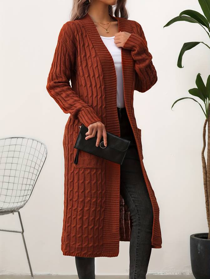 Jade - Bruine lange cardigan