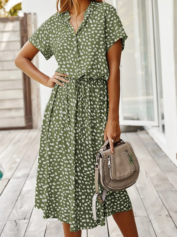 Zomerjurk met korte mouw en luchtige pasvorm – Elegant en comfortabel voor warme dagen