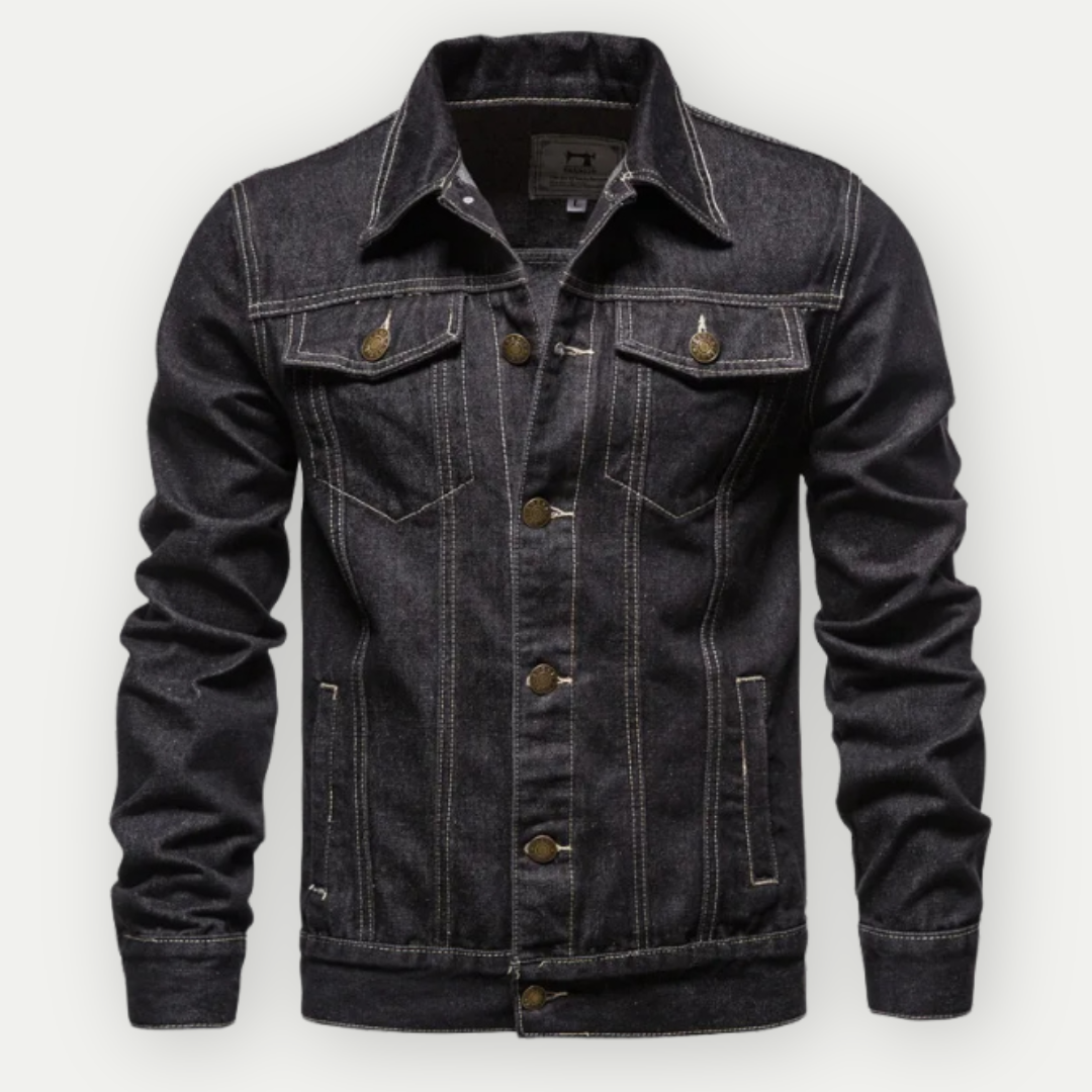 Lars | Robuuste denim herfstjas voor heren met klassieke trucker look