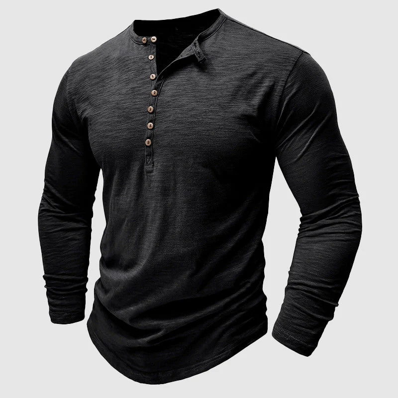 Daan | Zacht ademend katoenen shirt met lange mouwen voor heren met casual knoopsluiting